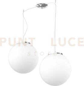 Mars sospensione spostabile montatura cromo vetro bianco d.35 cm 2 ...