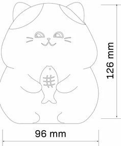 Lampada a LED RGBW Dimmerabile per bambini GATTO LED/1W/3,7V 1200 mAh