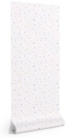 Kave Home - Carta da parati Nerta bianca con motivo a terrazzo blu e senape 10 x 0,53 m FSC MIX Credit