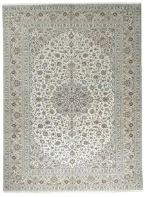 Kashan Tappeto 400x300 Beige (Iran) Annodato A Mano