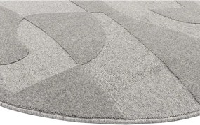 Tappeto rotondo in lana grigia ø 200 cm Morphic Botanica - Agnella