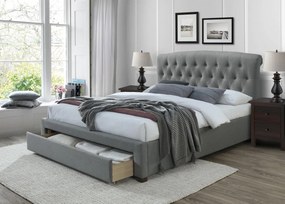 Letto Avanti in tessuto grigio - 160x200 cm