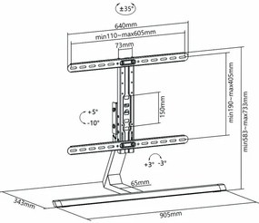 Nedis TVSM5120GY - Supporto per TV Full Motion 37-75”