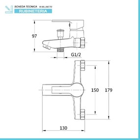 Set miscelatori lavabo bidet e vasca con doccetta e flessibile Prima