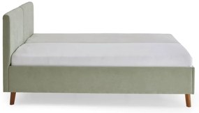 Letto matrimoniale imbottito verde chiaro con rete inclusa 180x200 cm Piano – Meise Möbel