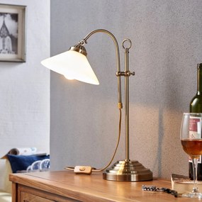Lindby lampada da tavolo Otis, ottone antico, vetro, 60 cm, E14