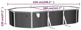 Piscina con Scaletta 610x360x120 cm