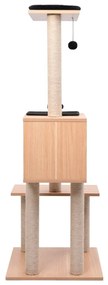 Albero per gatti con tappeto tiragraffi in sisal 129 cm