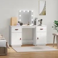 Set Toeletta con LED Bianco in Legno Massello di Pino