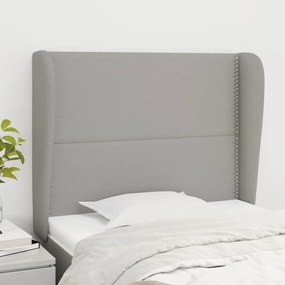 Testiera Ad Orecchio Grigio Chiaro 83x23x118/128 Cm İn Tessuto /