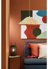 Lampadario Natura PLAYA bianco paralume beige E27 Ø58cm COREP