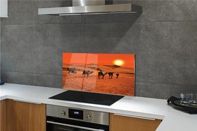 Pannello paraschizzi cucina Cammelli, persone, deserto, sole, cielo 100x50 cm
