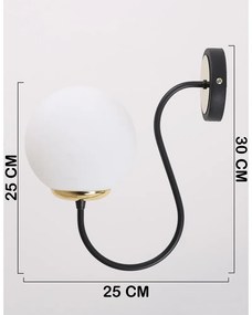 Lampada da parete bianca e nera ø 15 cm Oslo – Squid Lighting