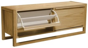 Scarpiera color naturale trama in rovere con spazio contenitivo e panca NewEst - Woodman