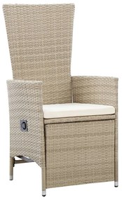 Set da Pranzo da Giardino 7 pz con Cuscini Beige