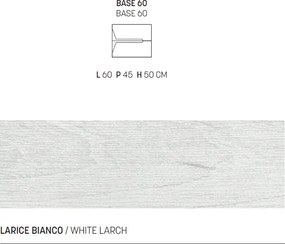 Mobile bagno 60 cm sospeso HAITI finitura Larice Bianco