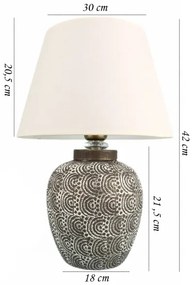 Lampada da tavolo RAMZES 1xE27/40W/230V bianca/grigia