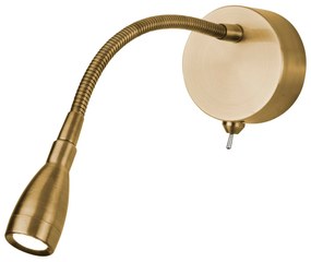 Applique Contemporanea Flexy Acciaio Ottone Satinato Adjustable Vetro Led 0,8W 6500K