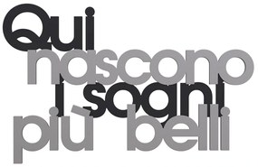 Callea Design Scritta da parete in legno "Qui nascono i sogni più belli" -in varie colorazioni NERO 65 x h 41