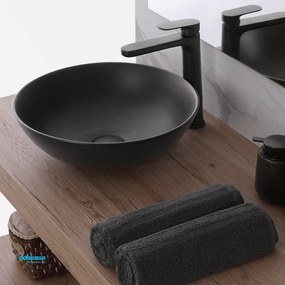 Lavabo D'Appoggio Da Diam.40 Cm Nero Opaco