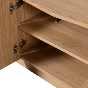 Mobile TV di colore naturale in rovere massiccio 133x52x45 cm Zuma – WOOOD