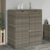 Armadietto Portaoggetti Giardino Grigio 105x55x113cm Polyrattancod mxl 86548