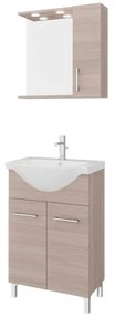 Mobile sottolavabo e lavabo con sifone Symoa per vasca centrale legno naturale in truciolare L 55 x H 81.5 x P 50.5 cm, 2 ante