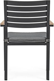 Sedia Da Esterno In Alluminio Con Braccioli E Cuscino Belmar Antracite Bizzotto