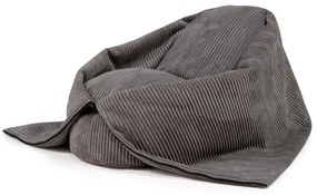 Pouf a sacco per bambini grigio scuro con rivestimento in velluto a coste Cocoon 100 – SLOWDOWN