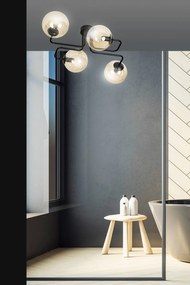 Lampadario da Soffitto BRENDI 4 in acciaio e vetro 4xE14