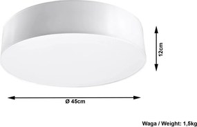 Plafoniera Tonda in PVC da Soffitto 3xE27 ARENA 45 Bianca da interno