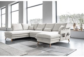 Divano letto angolare beige (angolo sinistro/"U") Charming Charlie - Miuform