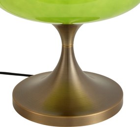 Lampada da tavolo retrò bronzo scuro con paralume in vetro verde 31 cm - Glaze