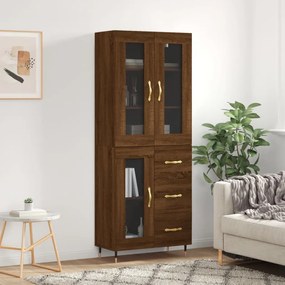 Credenza Rovere Marrone 69,5x34x180 Cm İn Legno Multistrato /
