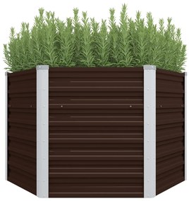 Letto Rialzato Giardino Marrone 129x129x77cm İn Acciaio Zincato /