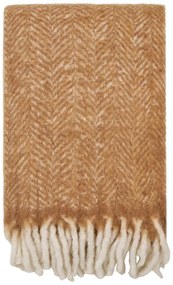 Coperta marrone chiaro in misto lana 130x170 cm Carmel – House Nordic