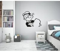 POPEYE - Adesivo murale wall sticker in vinile 55x65 cm Colore: nero