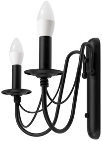 Lampada da parete rustica classica nera APP646-2W