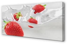 Quadro su tela Fragole latte 100x50 cm