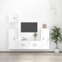 Set di Mobili Porta TV 5 pz Bianco in Legno Multistrato 3188782