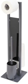 WENKO 25552100 - Scopino WC RIVALTA 18x70 cm grigio/nero