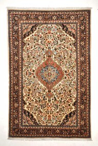 Sarouk Tappeto 140 x 220 Beige (Iran) Annodato A Mano