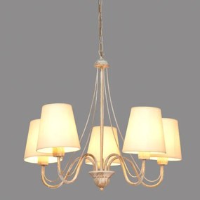 Lampadario a sospensione con catena MALBO 5xE27/15W/230V beige