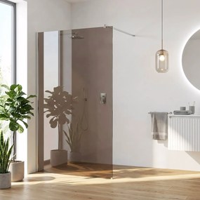 Parete doccia Rea Flexi Brown / Chrome 100