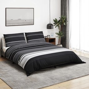 Set Copripiumino Nero E Bianco 140x200 Cm İn Cotone /