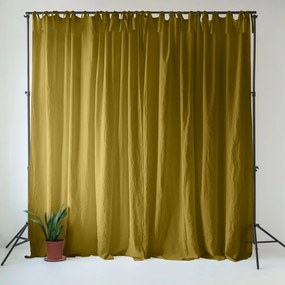 Tenda giallo ocra verde in lino 140x200 cm Moss Green – Linen Tales