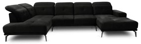 Divano angolare nero (con penisola a sinistra/a U) Bretan – ELTAP