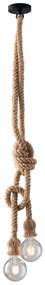 Lampadario Sospensione Rope Industrial Vintage in Corda 2x40W