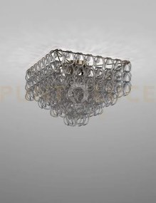 Giogali lampadadario a soffitto 65q cristallo quadrato fume' e bron...