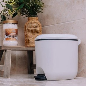 Cestino per la spazzatura in plastica bianco con pedale 3,5 l – Addis